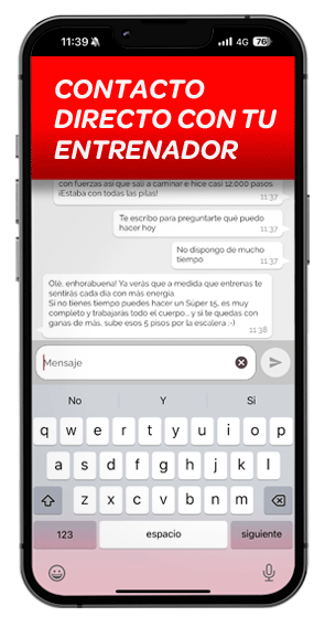 Plan 90 días online - Chat con entrenador